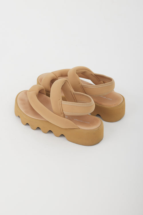 Issey Miyake X UN Brown Neoprene Sandal