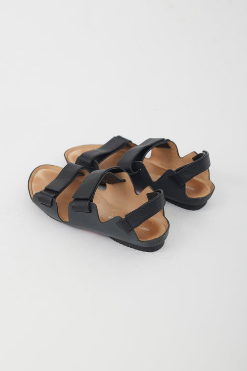 Issey Miyake X UN Black Leather Velcro Sandal