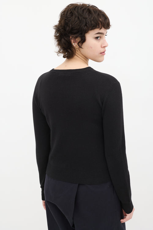 JW Anderson Black 
Yellow Cashmere Blend Sweater