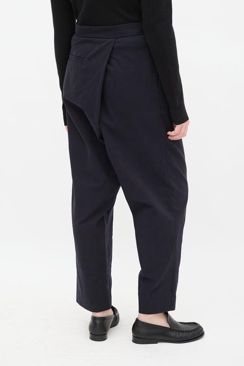 JW Anderson Navy Pleated Tapered Trouser