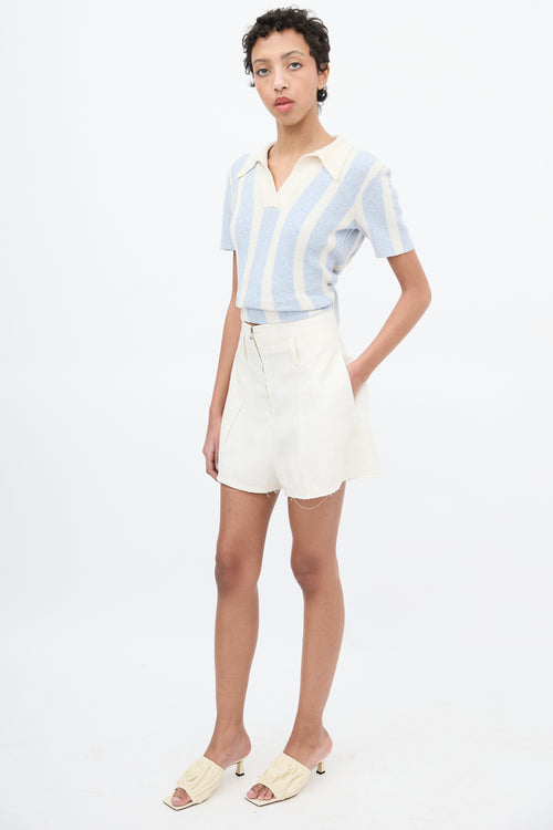 Jacquemus Beige Linen Le Short Bari Mini Shorts