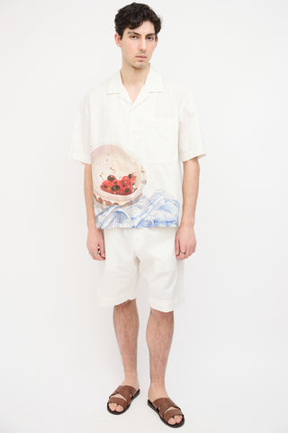 Jacquemus White Cherries La Chemise Jean Printed Shirt