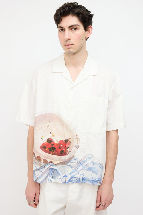 Jacquemus White Cherries La Chemise Jean Printed Shirt