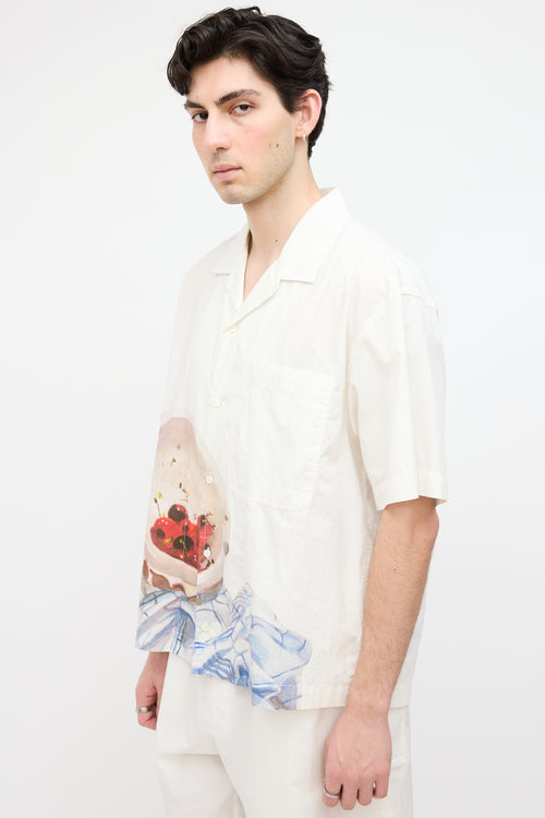 Jacquemus White Cherries La Chemise Jean Printed Shirt