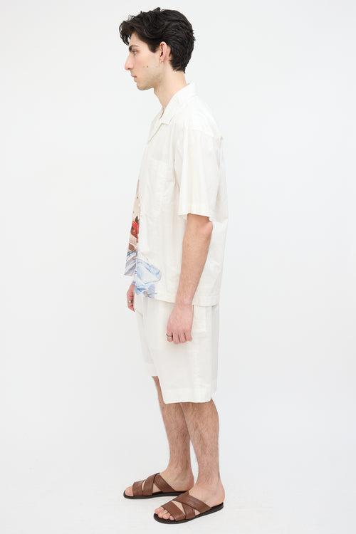 Jacquemus White Cherries La Chemise Jean Printed Shirt