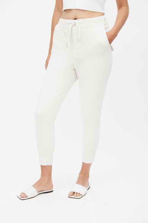 Nili Lotan Cream Distressed Sweatsuit