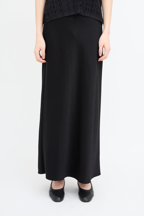 Jason Wu Black Satin Midi Skirt