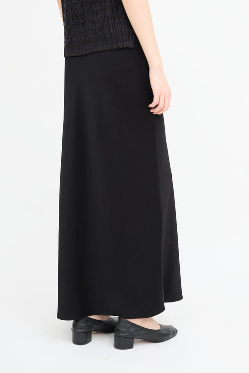 Jason Wu Black Satin Midi Skirt