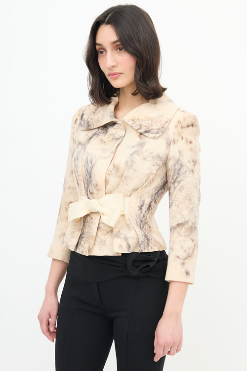 Giambattista Valli Printed Belted Blazer