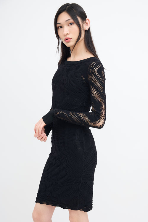 Jean Paul Gaultier Black Mesh Midi Dress