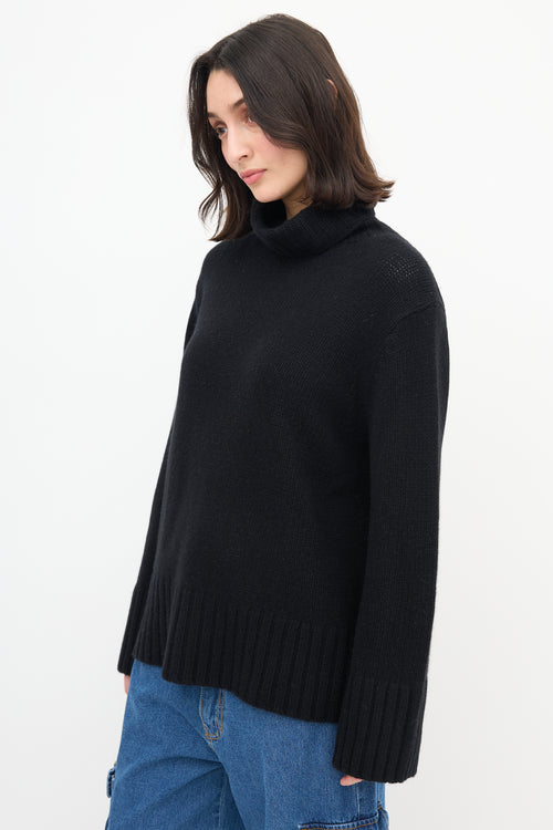 Jenni Kayne Black Cashmere Knit Turtleneck Sweater