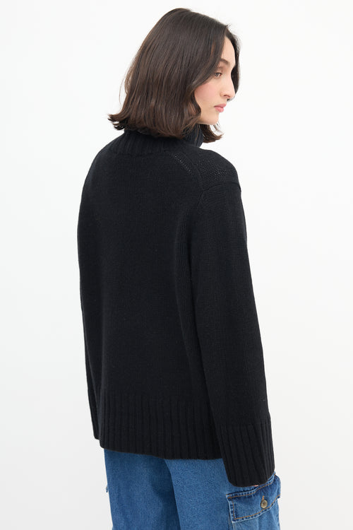 Jenni Kayne Black Cashmere Knit Turtleneck Sweater