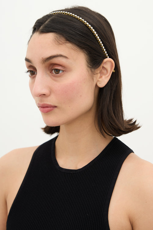 Jennifer Behr Gold Rhinestone Headband