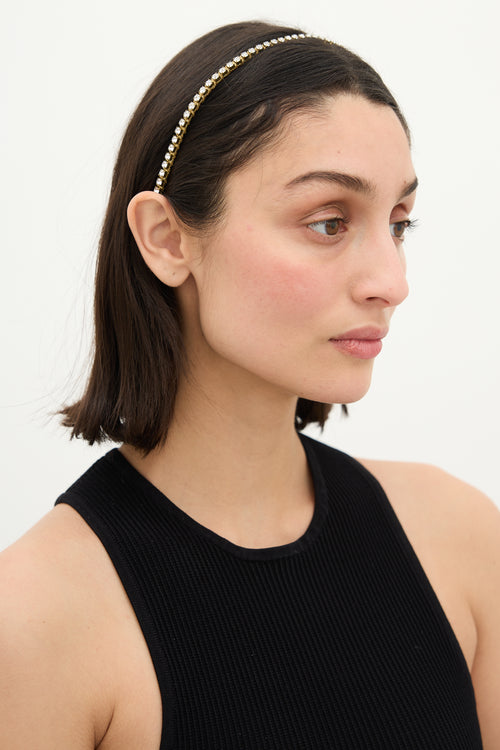 Jennifer Behr Gold Rhinestone Headband