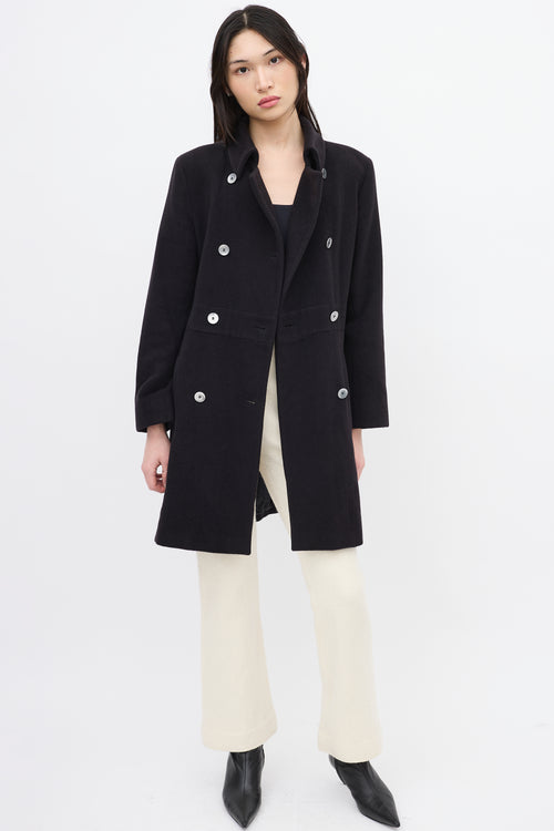 Jil Sander Black Wool Double Breasted Coat