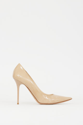 Jimmy Choo Beige Patent Leather Romy 100 Pump