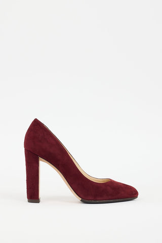 Jimmy Choo Burgundy Suede Billie Pump