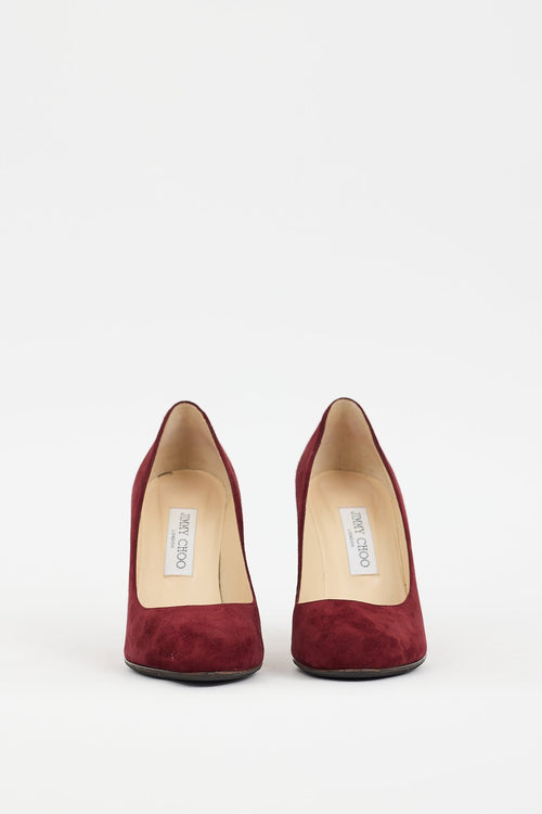 Jimmy Choo Burgundy Suede Billie Pump