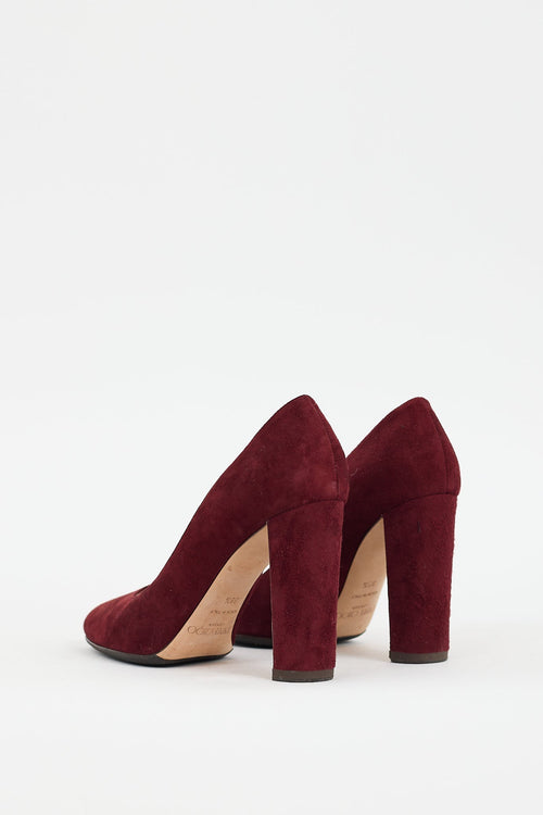 Jimmy Choo Burgundy Suede Billie Pump