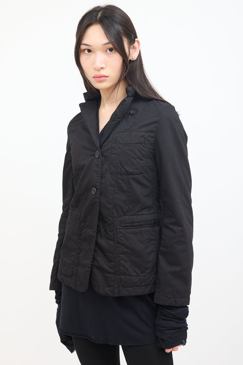 JNBY Black Cotton Detachable Hood Jacket