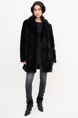 John + Jenn Black Faux Fur Coat