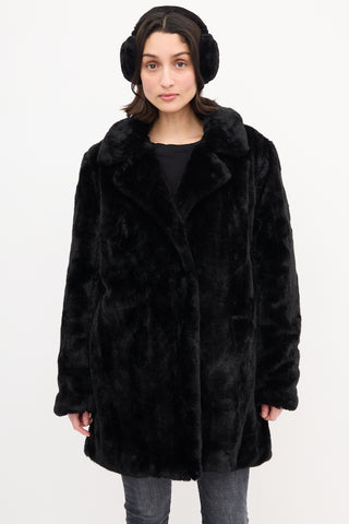 John + Jenn Black Faux Fur Coat