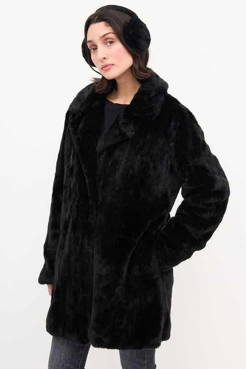 John + Jenn Black Faux Fur Coat