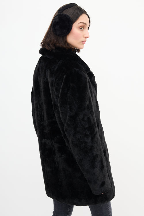 John + Jenn Black Faux Fur Coat