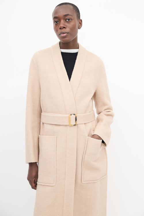 Joseph Beige Wool Belted Coat