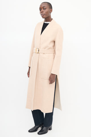 Joseph Beige Wool Belted Coat