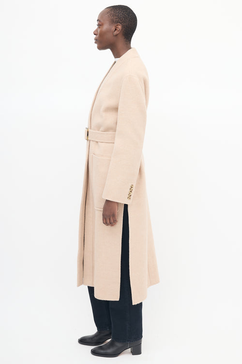 Joseph Beige Wool Belted Coat