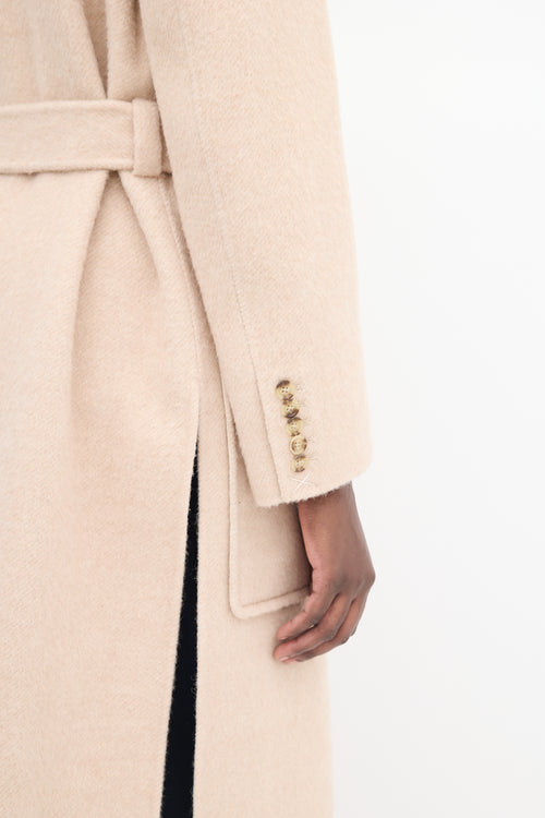 Joseph Beige Wool Belted Coat