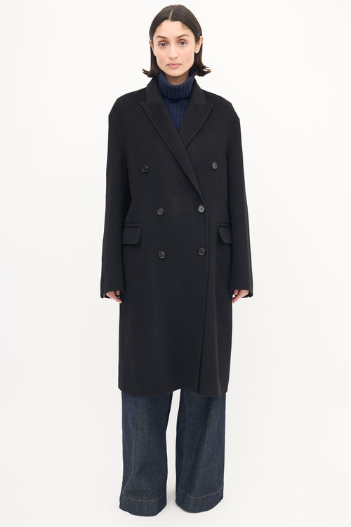 Joseph Black Wool Carles Double Face Coat