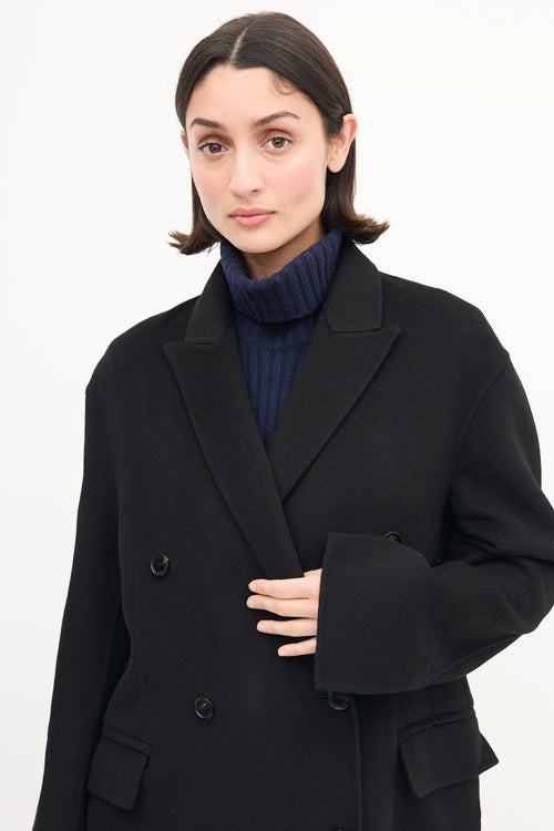 Joseph Black Wool Carles Double Face Coat