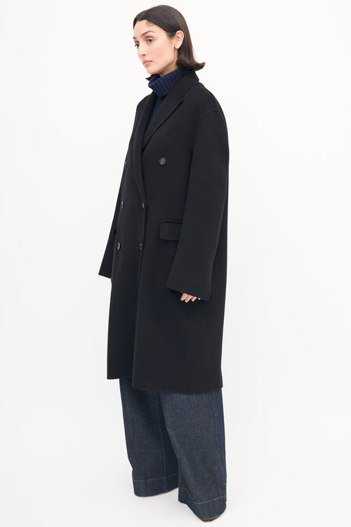 Joseph Black Wool Carles Double Face Coat