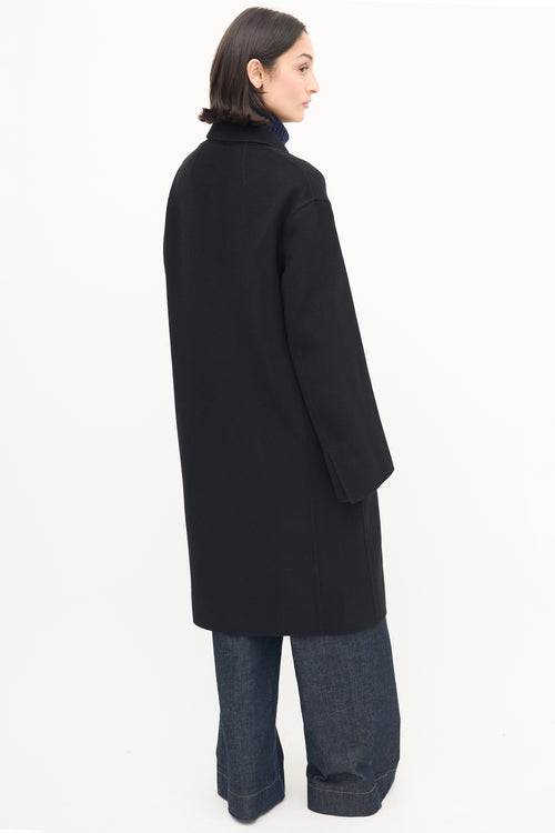 Joseph Black Wool Carles Double Face Coat