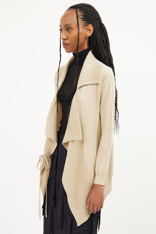 Jean Paul Gaultier Beige Knit Long Sleeve Cardigan