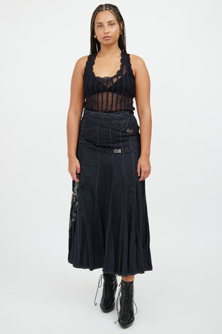 Soleil Black Stripe Tulle 
Lace Top