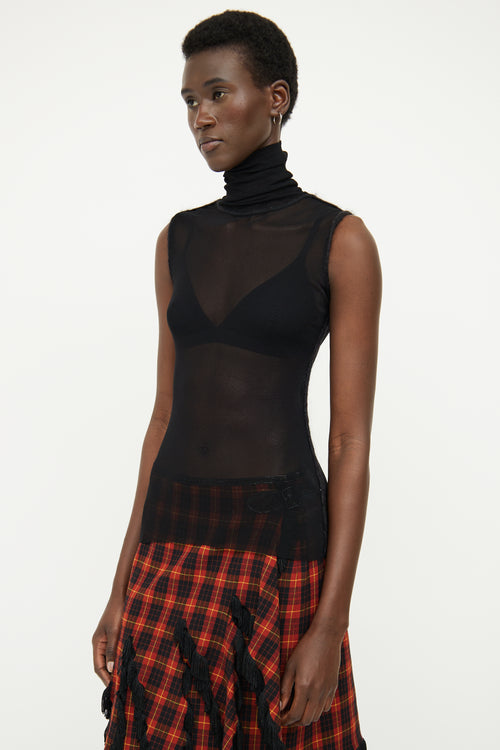 Jean Paul Gaultier Black Sheer Sleeveless Top