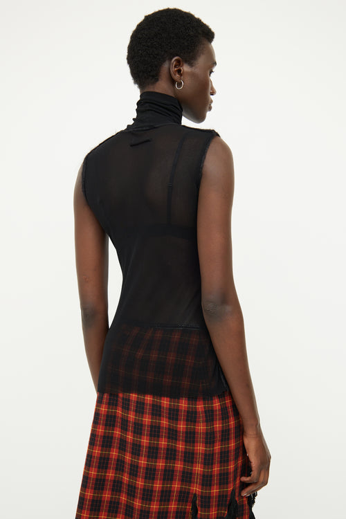 Jean Paul Gaultier Black Sheer Sleeveless Top