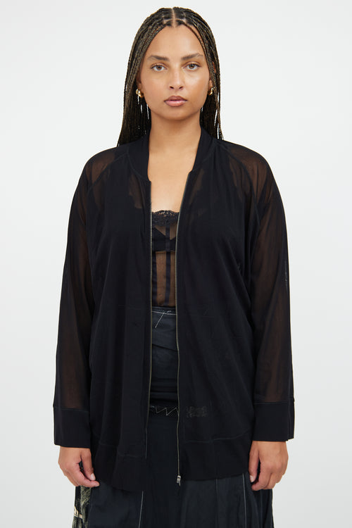 Soleil Black Sheer Zip Jacket