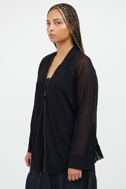 Soleil Black Sheer Zip Jacket