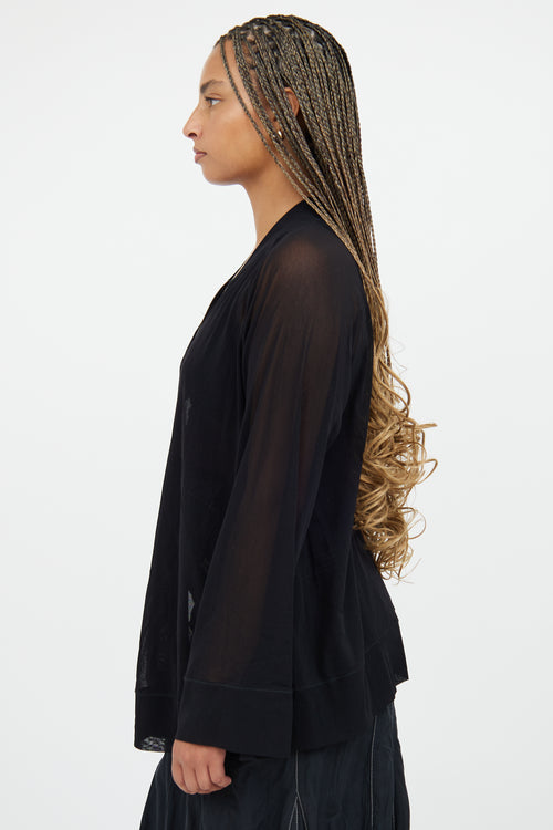 Soleil Black Sheer Zip Jacket