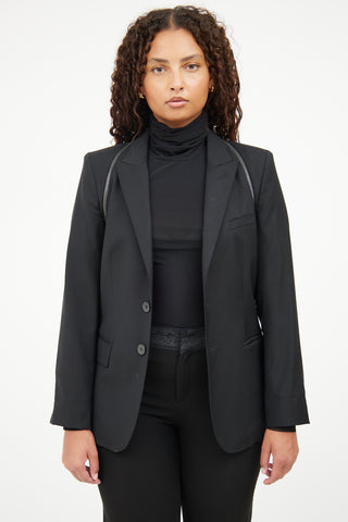 Jean Paul Gaultier Black Zip Detail Blazer