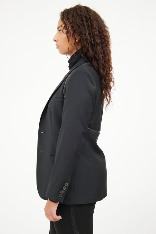 Jean Paul Gaultier Black Zip Detail Blazer