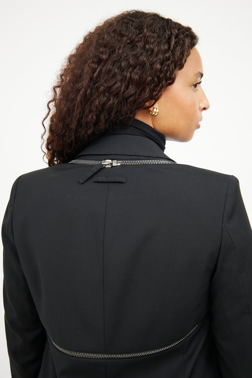 Jean Paul Gaultier Black Zip Detail Blazer