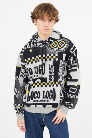 Jean Paul Gaultier Black 
Grey Graphic Hoodie