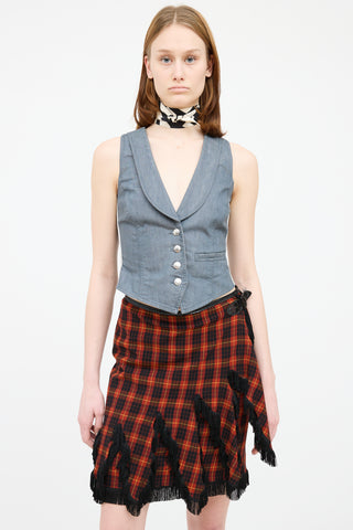 Jean Paul Gaultier Grey Wash Button Denim Vest