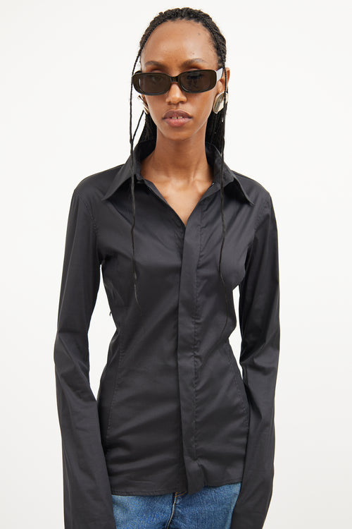 Jean Paul Gaultier Black The Cuffed Zip Top