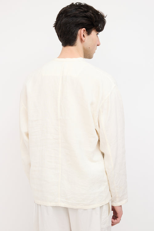 JW Anderson Cream Linen Print Shirt